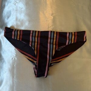 RVCA Striped Cheeky Bikini Bottom | Size X-Small